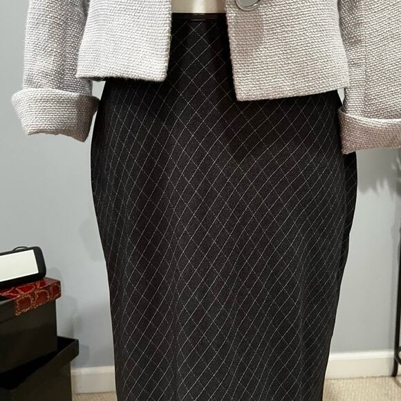 NEW Willi Smith Vintage 90s Windowpane Plaid Two Tone Longline Maxi Skirt 8 NWOT - Picture 2 of 16